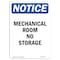 Signmission OSHA Notice, 5" Height, Mechanical Room No Storage Sign, 5" X 3.5", Portrait OS-NS-D-35-V-14177 - alternate 1